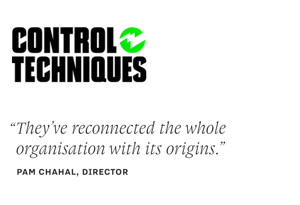 Control Techniques logo and quote